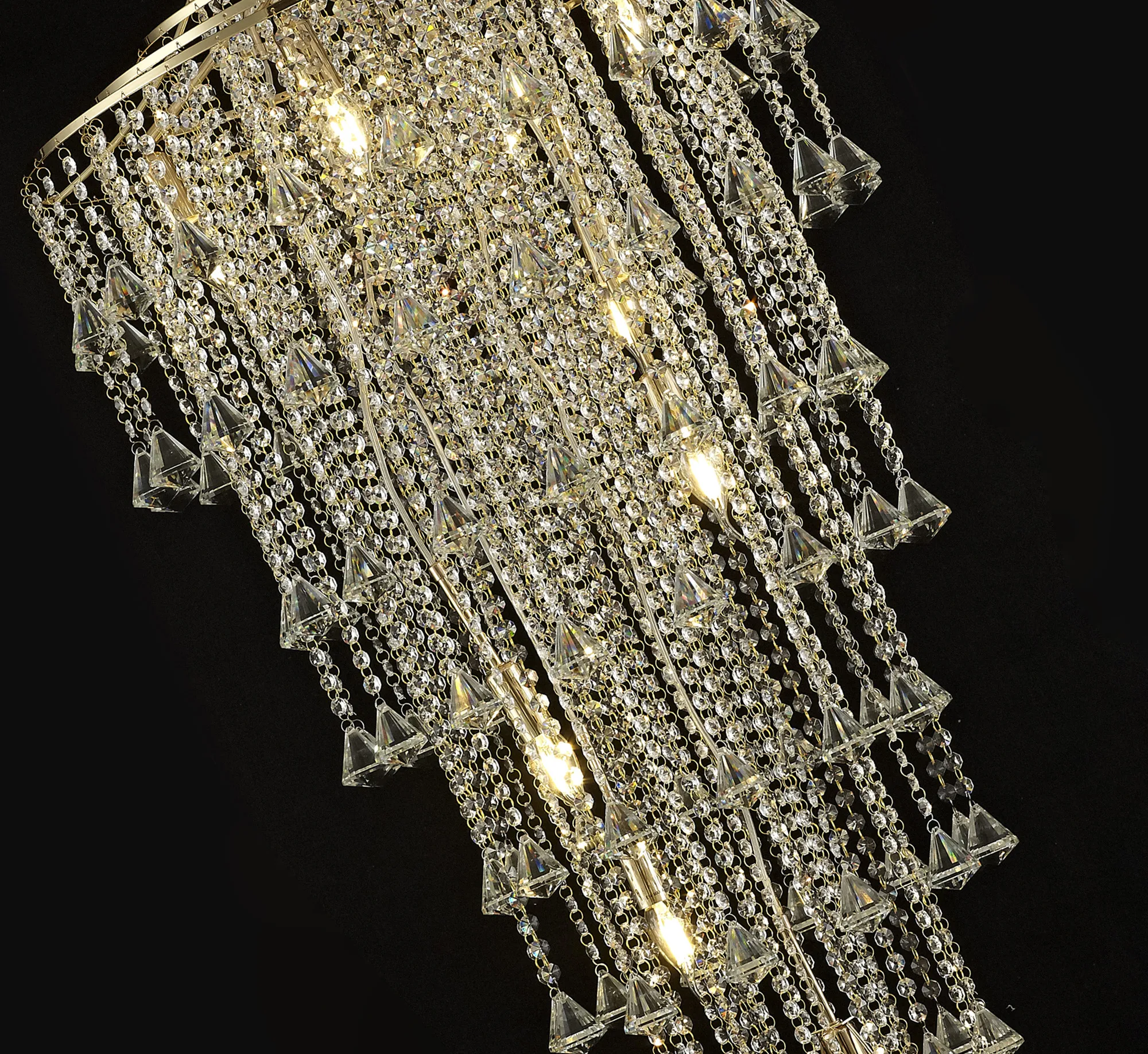 Inina Crystal Chandelier 9 Light (17kg) French Gold IL32775  Diyas Inina French Gold